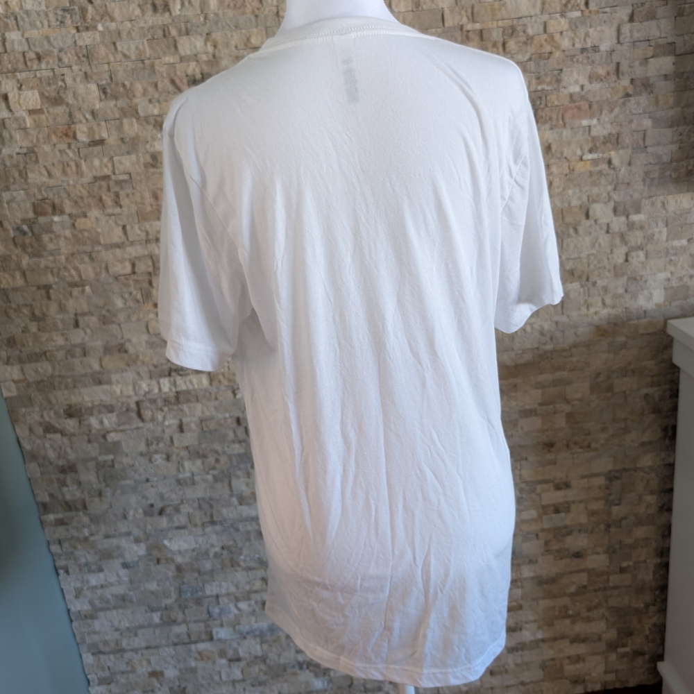 Lightweight White Basic Short Sleeve T-Shirt Neutral Minimal Beach Thin Size M - Picture 8 of 8